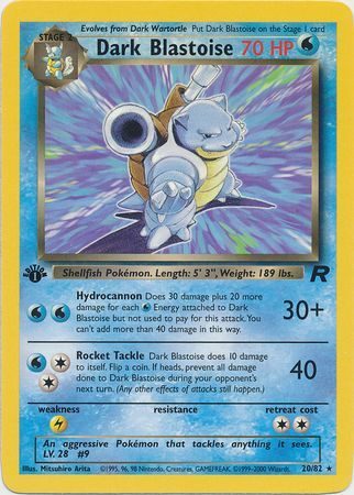 Dark Blastoise - 20/82 - 1st Edition