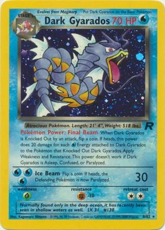 Dark Gyarados - 8/82 (Holo) - Pokemon enkeltkort fra Team Rocket