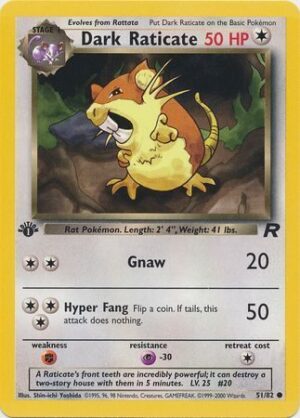 Dark Raticate - 51/82 - 1st Edition