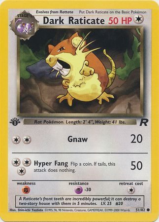 Dark Raticate - 51/82 - 1st Edition