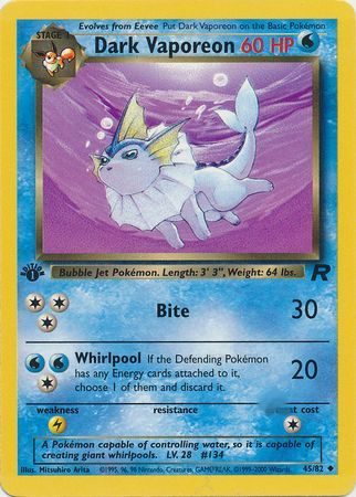 Dark Wartortle - 46/82 - Pokemon enkeltkort fra Team Rocket Dark Wartortle - 46/82 - Pokemon enkeltkort fra Team Rocket