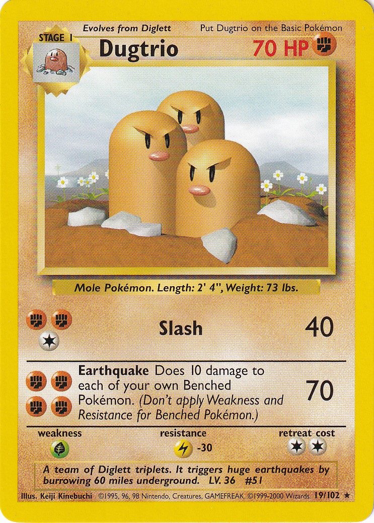 Dugtrio - 19/102 - 4th Print