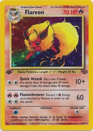 Flareon - 3/64 - 1st Edition (Holo)