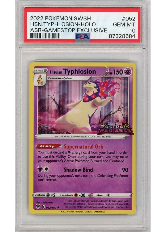 Hisuian Typhlosion Astral Radiance Stamp 052/189 PSA 10