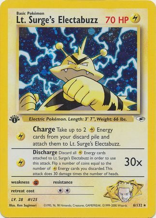 Lt. Surge's Electabuzz - 6/132 - 1st Edition (Holo)