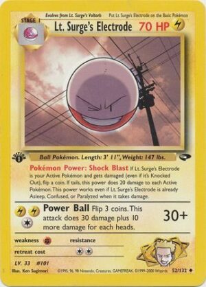 Lt. Surge's Electrode - 52/132 - 1st Edition