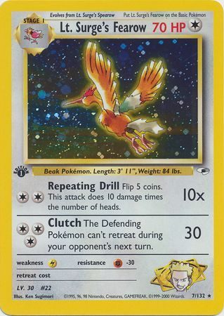 Lt. Surge's Fearow - 7/132 - 1st Edition (Holo)