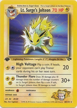 Lt. Surge's Jolteon - 28/132 - 1st Edition