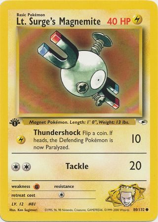 Lt. Surge's Magnemite - 80/132 - 1st Edition