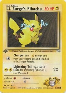 Lt. Surge's Pikachu - 81/132 - 1st Edition