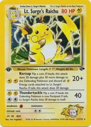 Lt. Surge's Raichu - 11/132 - 1st Edition (Holo)