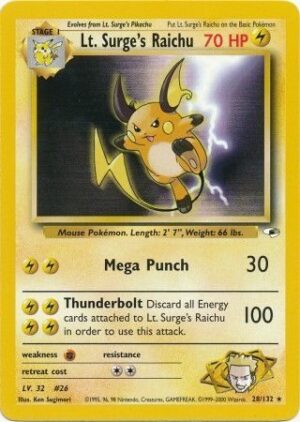 Lt. Surge's Raichu - 28/132