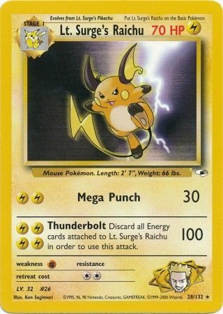 Lt. Surge's Raichu - 28/132