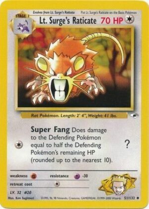 Lt. Surge's Raticate - 51/132