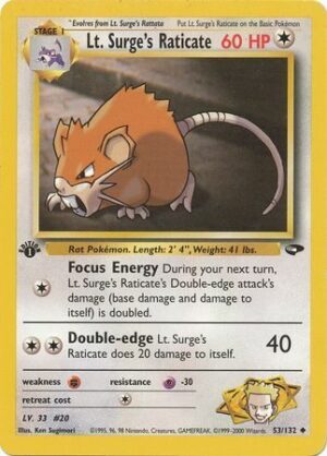 Lt. Surge's Raticate - 53/132 - 1st Edition