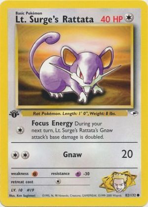 Lt. Surge's Rattata - 82/132 - 1st Edition