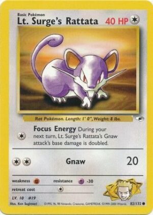 Lt. Surge's Rattata - 82/132