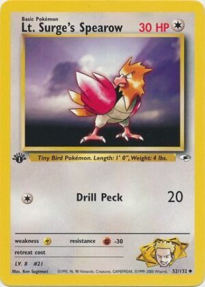 Lt. Surge's Spearow - 52/132 - 1st Edition