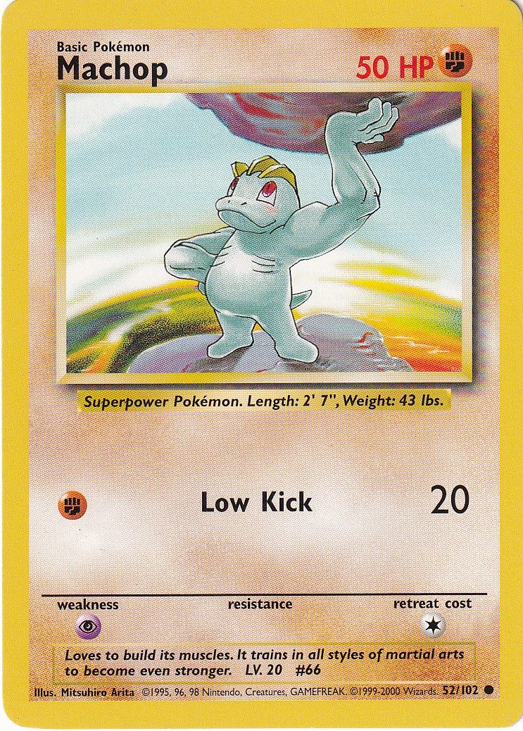 Machop – 52/102 – 4th Print