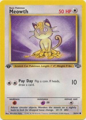 Meowth - 56/64 - 1st Edition