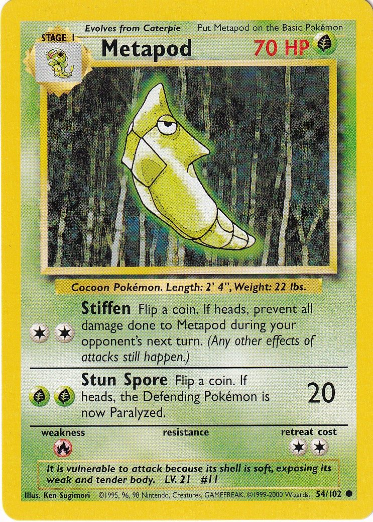 Metapod - 54/102 - 4th Print