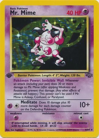 Mr. Mime - 6/64 - 1st Edition (Holo)