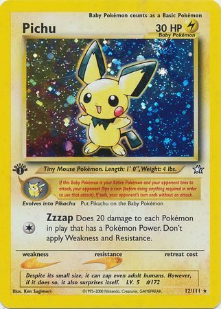 Pichu - 12/111 - 1st Edition (Holo)