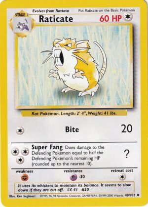 Raticate - 40/102 - 4th Print