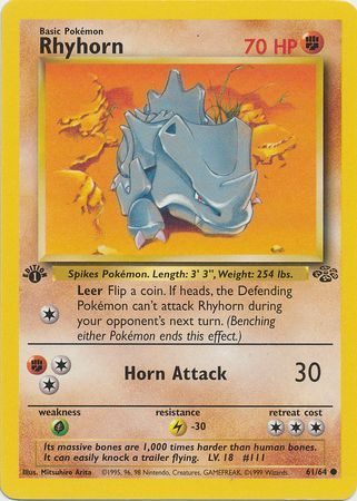 Rhyhorn - 61/64 - 1st Edition