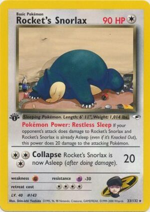Rocket's Snorlax - 33/132 - 1st Edition