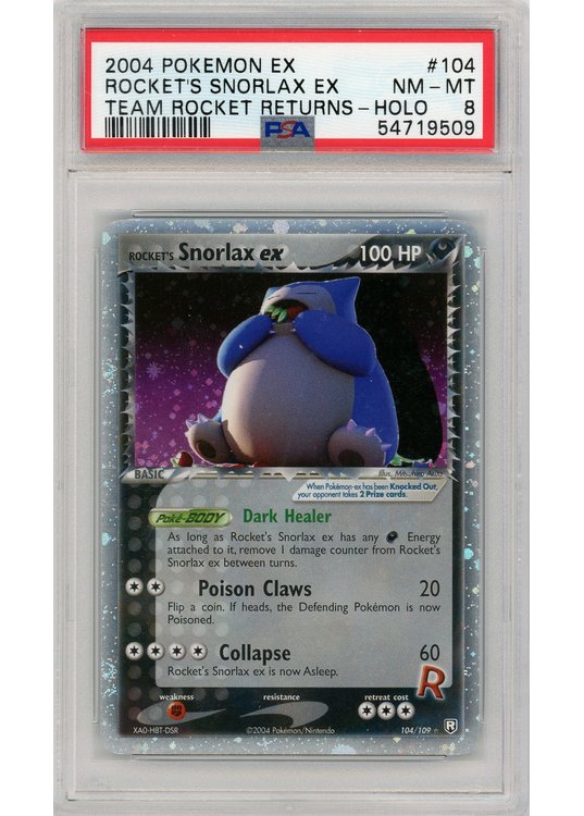Rocket's Snorlax ex 104/109 PSA 8