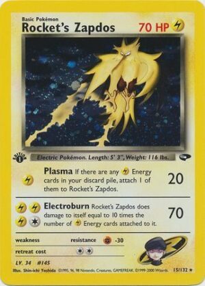Rocket's Zapdos - 15/132 - 1st Edition (Holo)