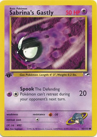 Sabrina's Gastly - 93/132 - 1st Edition