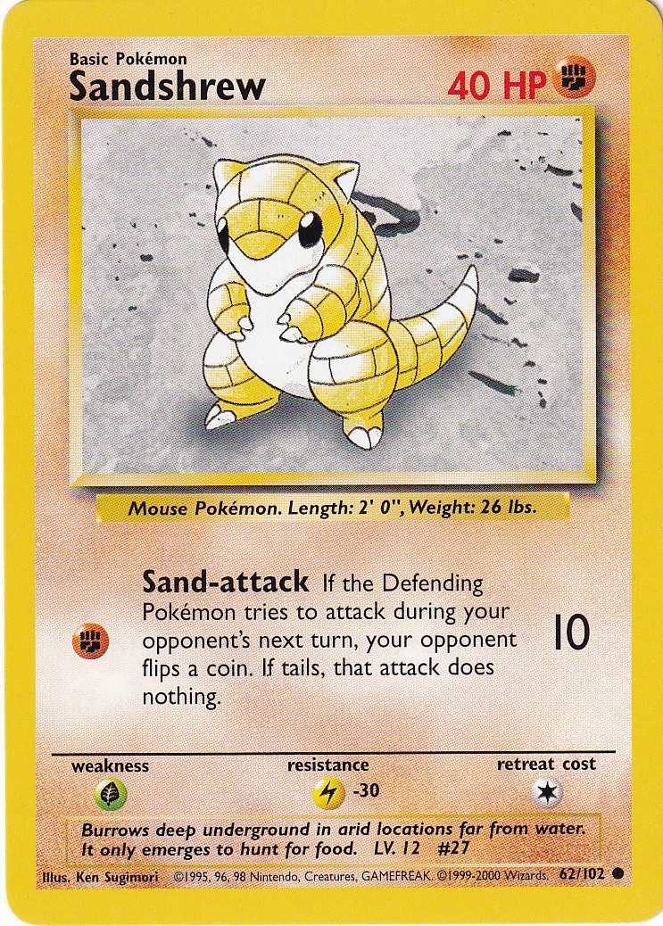 Sandshrew - 62/102 - 4th Print