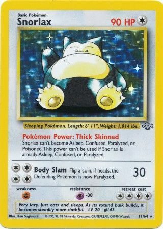 Snorlax - 11/64 - 1st Edition (Holo) - Pokemon enkeltkort fra Jungle