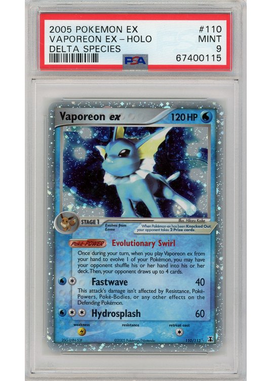 Vaporeon ex 110/113 PSA 9