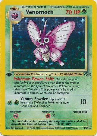Venomoth - 13/64 - 1st Edition (Holo)