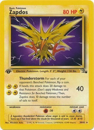Zapdos - 30/62 - 1st Edition