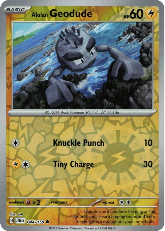 Alolan Graveler 045/159 - Pokemon enkeltkort fra SV09 Journey Together Alolan Graveler 045/159 - Pokemon enkeltkort fra SV09 Journey Together