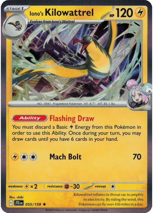 Iono’s Kilowattrel – 055/159 (Holo)