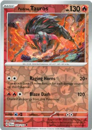 Paldean Tauros - 028/193 - Reverse