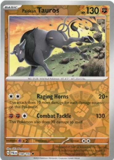 Paldean Tauros - 108/193 - Reverse
