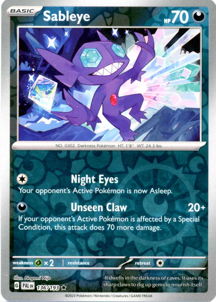 Sableye - 136/193 - Reverse