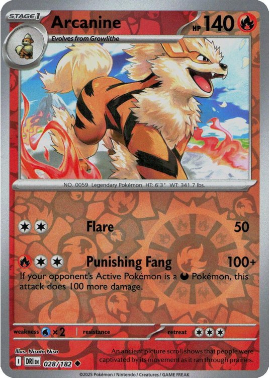 Arcanine - 028/182 - Reverse