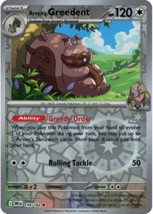Arven's Greedent - 159/182 - Reverse