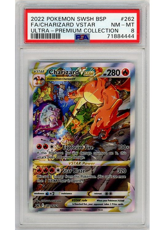 Charizard VSTAR PSA 8 - Gradede pokemon kort på Pokemons.dk