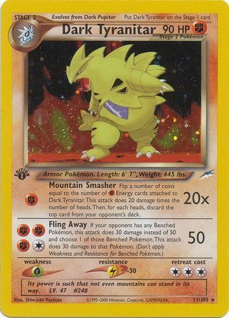 Dark Tyranitar - 11/105 - 1st Edition (Holo)