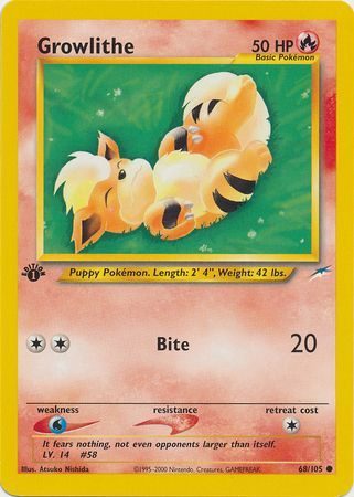 Growlithe - 68/105 - 1st Edition