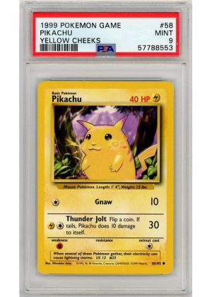 Pikachu Yellow Cheeks 58/102 PSA 9