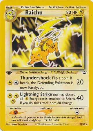 Raichu - 21/64 - 1st Edition